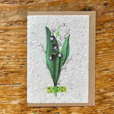 Seeded greeting card to plant Lily of the valley per 5