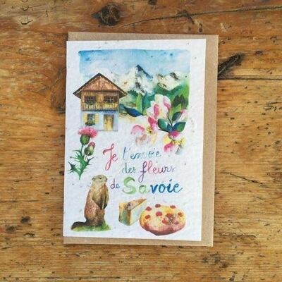 Seeded greeting card to plant Savoie in batch of 1 x 10