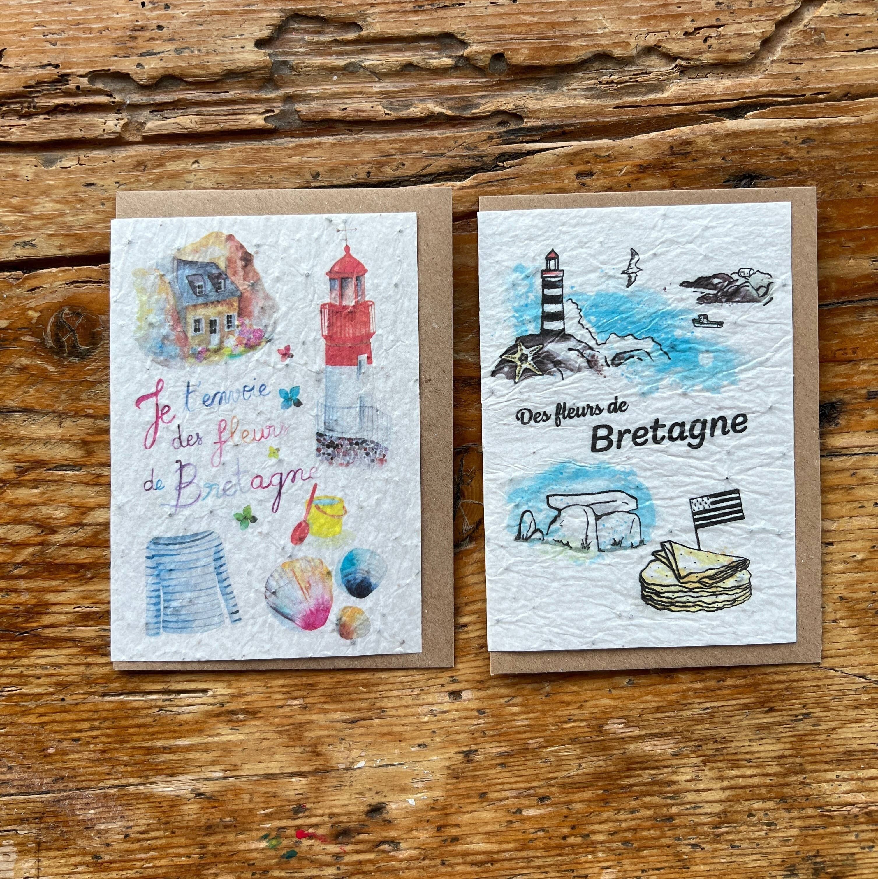 Biglietto d'auguri seminato per piantare Brittany in un set da 2 x 3