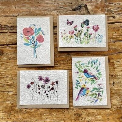 Seeded greeting card to plant neutral adult in set of 3 x 8