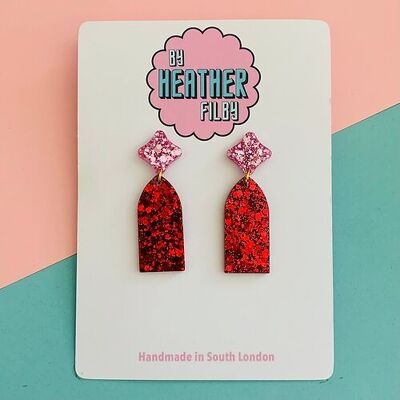 Glass Window Glitter Earrings