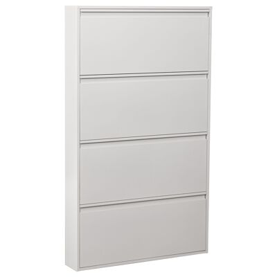 METAL SHOE RACK 4 DRAWERS WHITE _80X15X136CM ST84306