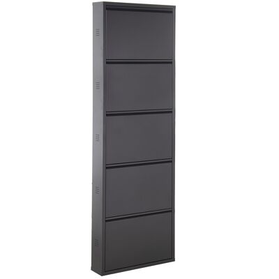SCARPIERA IN METALLO CON 5 CASSETTI GRIGIO LISCIO LUCIDO _50X15X170CM, CON VENTOLE ST82746