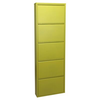 METAL SHOE RACK WITH 5 DRAWERS ROUGH GREEN _50X15X170CM ST82248