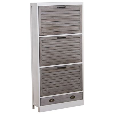 WOODEN SHOE RACK 3-P WHITE/GREY 65X20X132CM, WOOD:PAULOWNIA ST50146