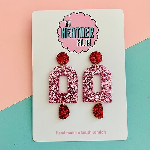 Drop Geometric Glitter Earrings