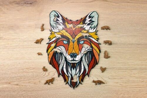 Eco Wood Art Wooden Jigsaw Puzzle Fox/Fox Size S, 1850, 27.9×19.5×0.5cm