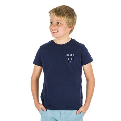 TSHIRT NAVY GRAND FRÈRE X CŒUR WAF