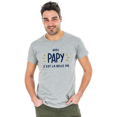 CHINA GRAY TSHIRT WITH PAPY C’EST LA BELLE VIE