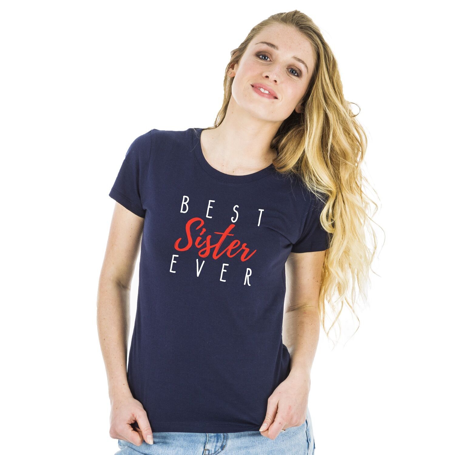 NAVY BEST SISTER EVER TSHIRT
