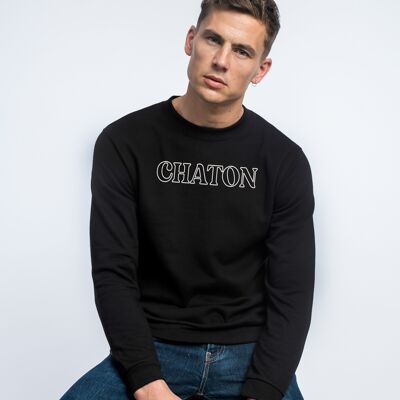 SCHWARZES KITTEN-SWEATSHIRT FÜR HERREN