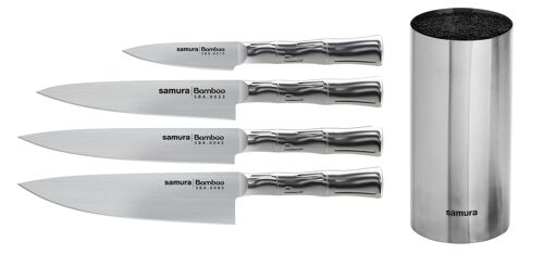 BAMBOO Knife block set with 4 knives-SBA-05