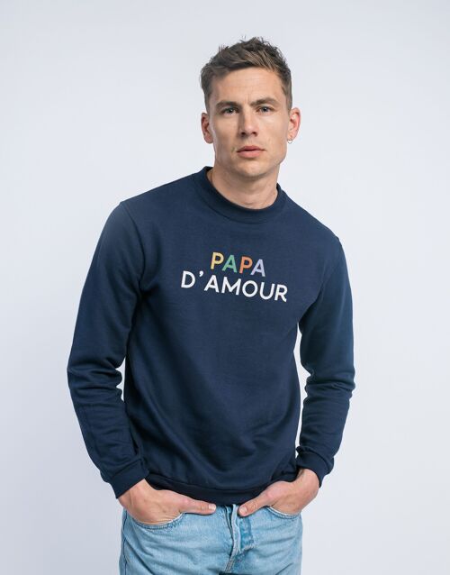 SWEAT NAVY PAPA D'AMOUR COLORÉ