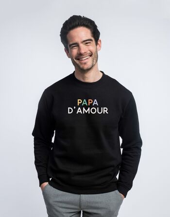 SWEAT NOIR PAPA D'AMOUR COLORÉ