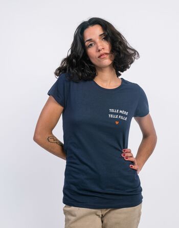 TSHIRT FEMME NAVY TELLE MÈRE TELLE FILLE CŒUR