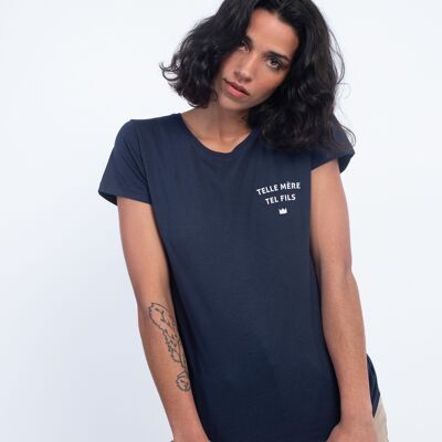 T-SHIRT DONNA BLU MARINO COME MADRE TALE FIGLIO CUORE