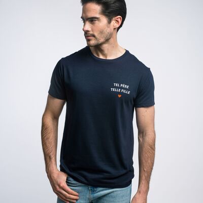 TSHIRT HOMME NAVY TEL PÈRE TELLE FILLE CŒUR