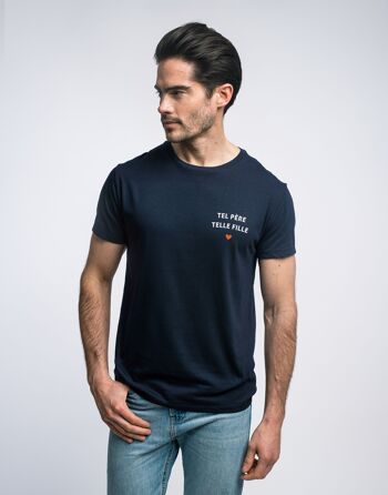 TSHIRT HOMME NAVY TEL PÈRE TELLE FILLE CŒUR