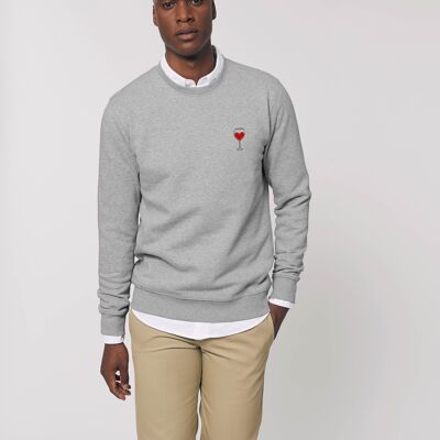 SUDADERA HOMBRE COPA DE VINO CHINA GRIS