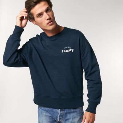 SWEAT HOMME NAVY WE ARE FAMILY COEUR