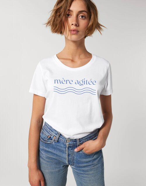 TSHIRT BLANC MERE AGITEE