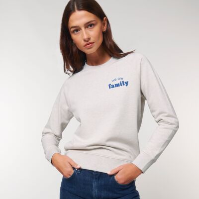 WOMEN'S SWEATSHIRT VINTAGE WHITE WE ARE FAMILY HEART