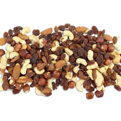 Mélange Epicurien (Raisins secs Sultanines, noix de cajou, noix du brésil, amandes, noisettes)