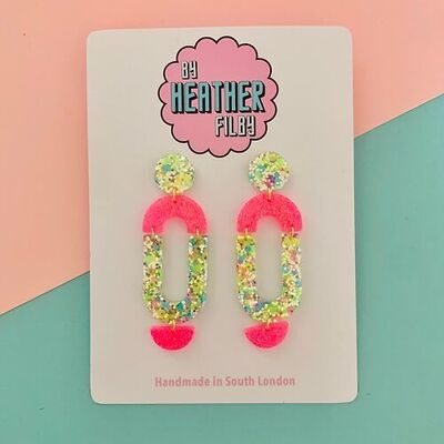 Loop Geometric Glitter Earrings