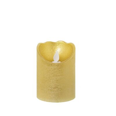 GOLD WAX LED CANDLE, WITH SWITCH °7.5X10CM, BATTERIES: 2XAA NOT INCL ST29437