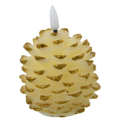 BOUGIE LED EN CIRE D'ANANAS DORÉ, AVEC INTERRUPTEUR °8X13CM, BATTERIE: 1XCR2032 INCLUANT ST29452