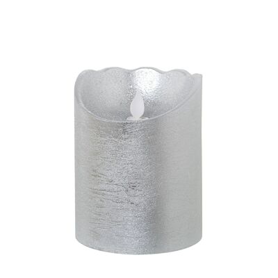 SILVER WAX LED CANDLE, WITH SWITCH _°10X12.5CM, BATTERIES: 2XAA NOT INCL ST29447