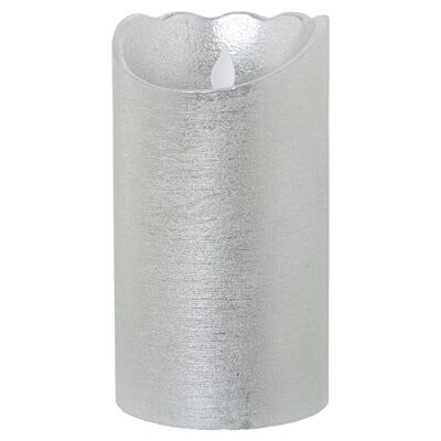 SILVER WAX LED CANDLE, WITH SWITCH °10X17.5CM, BATTERIES: 2XAA NOT INCL ST29450