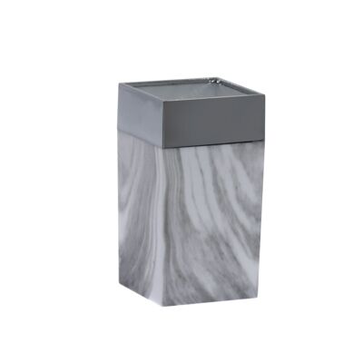 ACRYLIC/METAL BATHROOM GLASS MARBLE FINISH _6X6X11CM ST87301