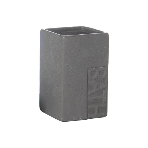 VASO BAÑO CERÁMICA GRIS _7X7X11CM ST87502