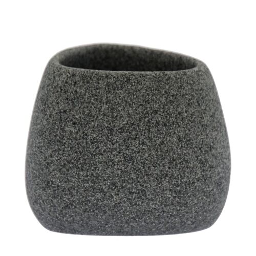 VASO BAÑO RESINA GRIS PIEDRA _10X9X8,5CM ST87161