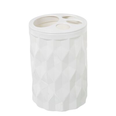 TAZZA SPAZZOLINO DA BAGNO IN ACRILICO BIANCO _°8X12CM ST86233