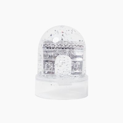 Mini bola de nieve plateada del Arco del Triunfo (juego de 12)