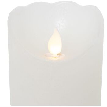 BOUGIE LED EN CIRE BLANCHE, AVEC INTERRUPTEUR °7,5X10CM, PILES: 2XAA NON INCLUSES ST29439 3