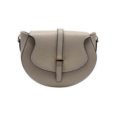 MADELENA BEIGE GRAINED LEATHER CROSSBODY BAG