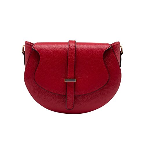 SAC BANDOULIERE CUIR GRAINE MADELENA ROUGE