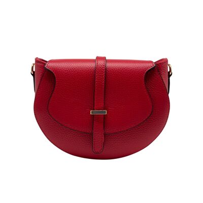 SAC BANDOULIERE CUIR GRAINE MADELENA ROUGE