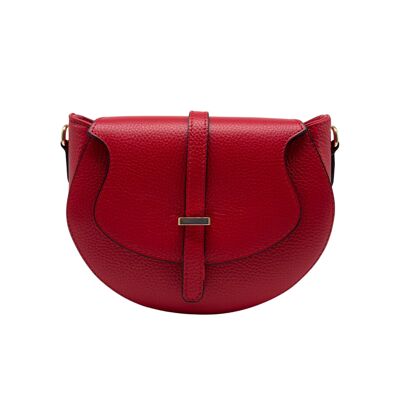 MADELENA RED GRAINED LEATHER CROSSBODY BAG