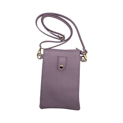 ALINA LILAC GRAINED LEATHER PHONE BAG