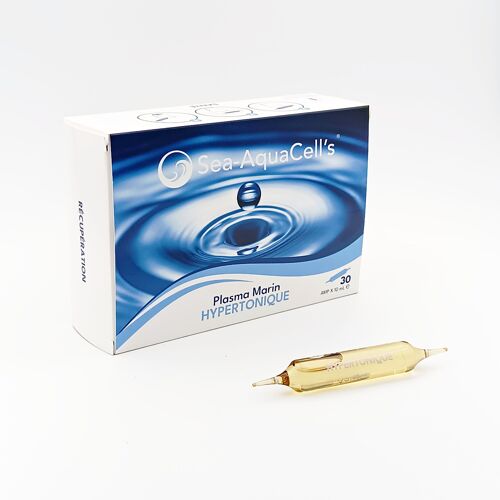 30 ampoules de 10 ml Plasma Marin Hypertonique Sea-AquaCell's - Eau de Mer Procédé Quinton