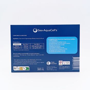 30 ampoules de 10 ml plasma marin hypertonique Sea-AquaCell's 2