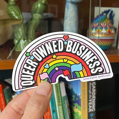 Queer Owned Business BIG vinyl sticker