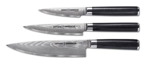 Set of three knives: (Paring knife 9cm, Utility knife 12cm, Chef's knife 20cm)-SD-0230