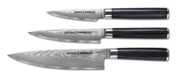 Ensemble de trois couteaux : (Couteau d'office 9cm, Couteau tout usage 12cm, Couteau de chef 20cm)-SD-0230