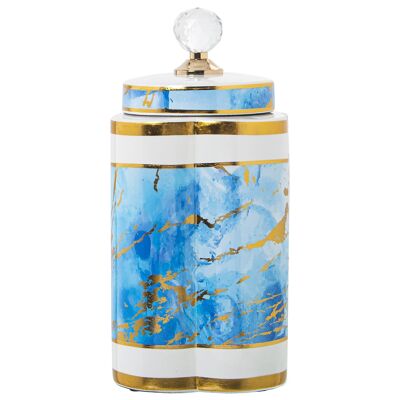 TIBOR CERAMIC WHITE/BLUE/GOLD °18X30CM ST60665