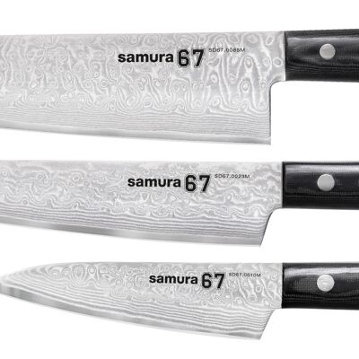 Сhef's Starter Knife Set: Paring knife, Utility knife(Mikarta)-SD67-0220M